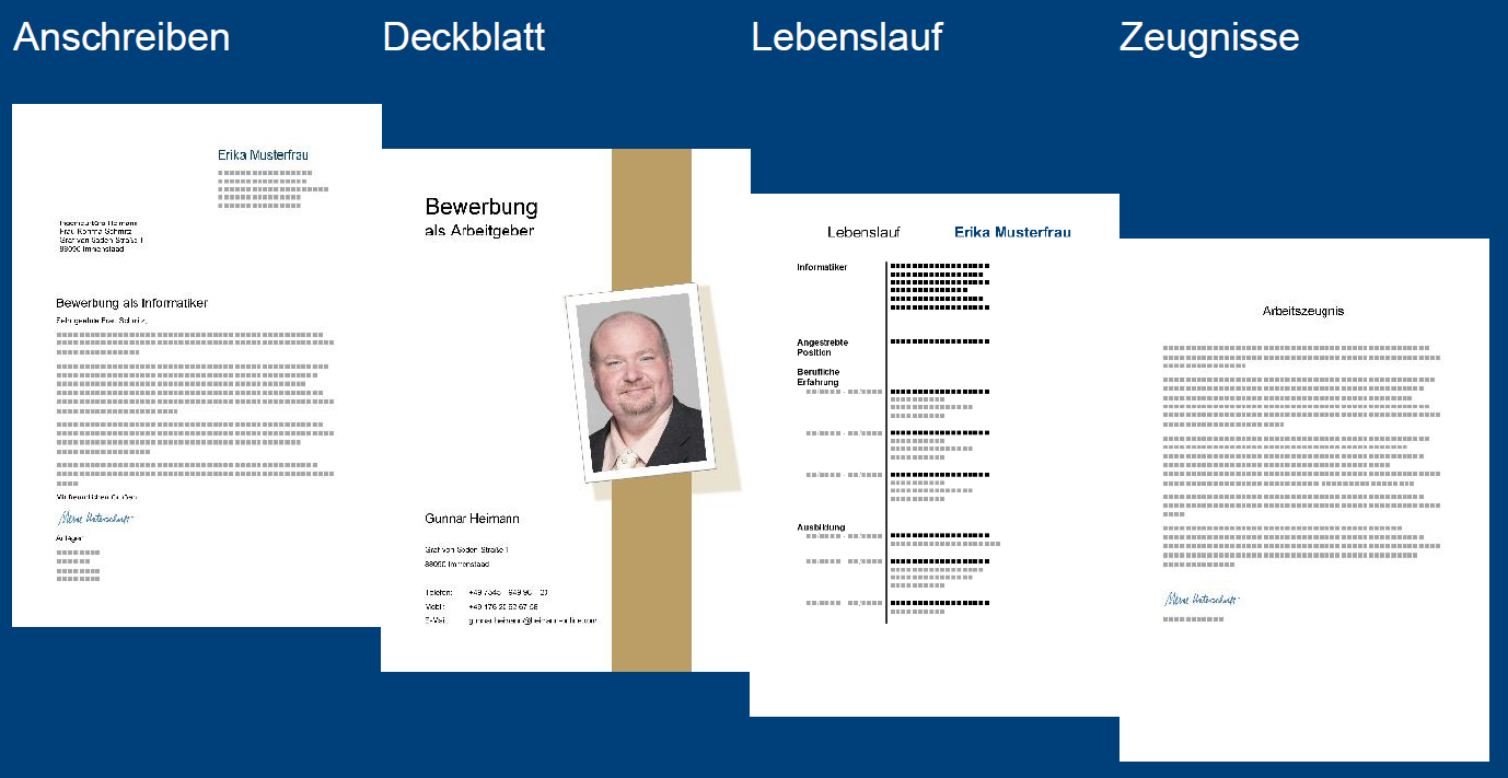 Inhalt einer Bewerbung